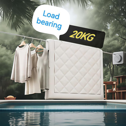 Retractable Clothesline, Wall Mounted, Stainless Steel, 17 Ft Indoor Outdoor (Light Gray)