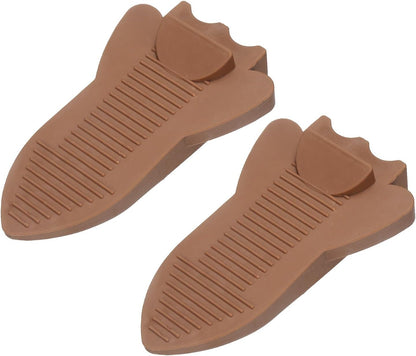 uxcell 2 Pcs Door Stoppers for Bottom of Door, Rubber Stackable Door Stopper Wedge Anti-Slip, 2.13 Inch, Coffee