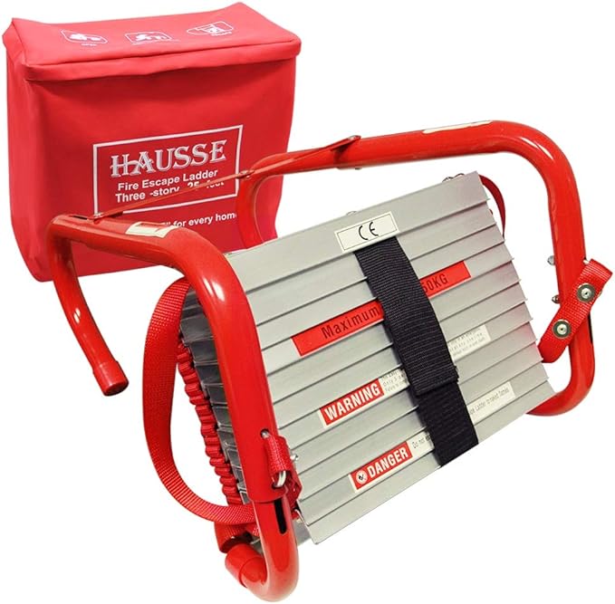 Hausse Retractable 3 Story Fire Escape Ladder, 25 Feet