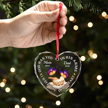 Pawfect House Custom Heart Glass Ornament, Personalized Christmas Memorial Sympathy Gifts for Family Members, I Have You in My Heart, Sympathy Ornaments Gifts for Loss of Loved One, Christmas Decor