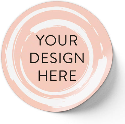 100 Custom Vinyl Stickers - Upload Your own Image, Text, Design, Logo - Personalized Logo Labels for Handmade, Packaging, Bottle, Jars, Candle, Brand Stickers (Peach, 1x1)