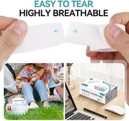 Dimora Paper Medical Tape 16 Rolls- Hypoallergenic White Surgical Tape for Sensitive Skin，Breathable First Aid Wound Tape with Pain-Free Removal，Secures Dressing and Medical Devices -1" x 10 Yards