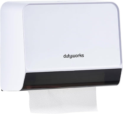 Paper Towel Dispenser Wall Mounted, Multifold Hand Towel Dispenser for Kitchen Bathroom Home Business, Trifold/C Fold/Z Fold Paper Towel Holder with Lock, Universal Paper, White