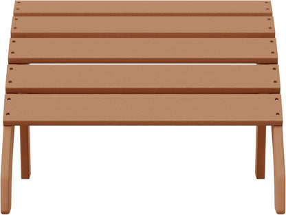 WestinTrends Dylan Outdoor Patio HDPE Adirondack Ottoman Footrest, Teak