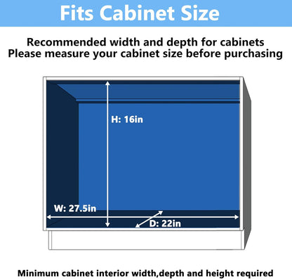 2 Tier Individual Pull Out Cabinet Organizer 27" W x 21½" D, Heavy Duty Cabinet Pull Out Shelves, Slide Out Drawers Organization for Kitchen Cabinets Bathroom