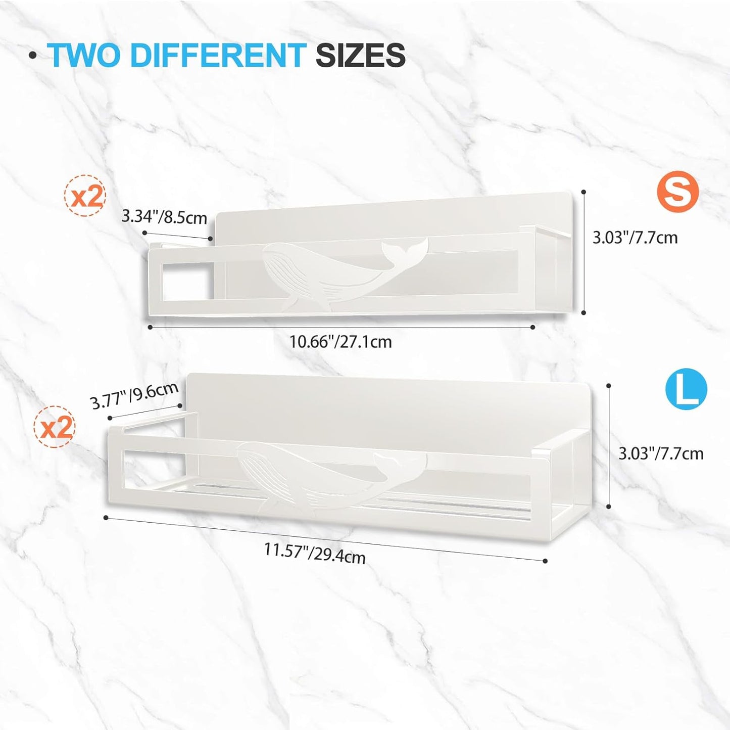 Magnetic Spice Rack for Refrigerator, 4-Pack Metal Seasoning Organizer for Kitchen Storage Organization, Space Saving Magnetic Shelf for Fridge, Pantry, Laundry Room, White