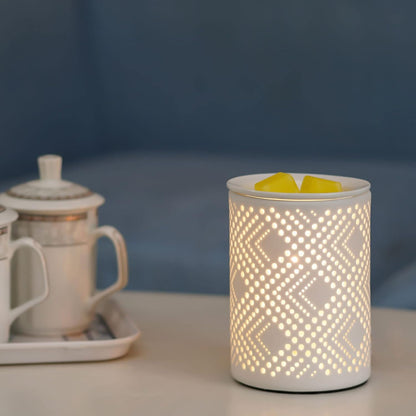 PALANCHY Wax Melt Warmer Ceramic Oil Burner Electric Candle Wax Warmer Burner Melter Fragrance Warmer for Home Office 2 Bulbs Included Gift Box Packaged (Ceramic Diamond)