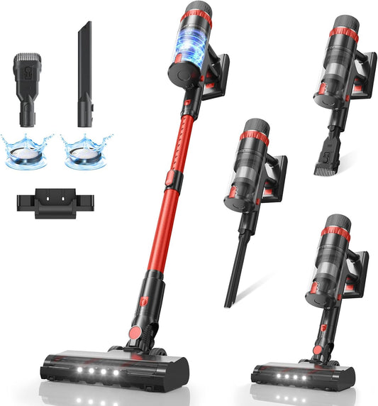 Cordless Vacuum Cleaner, 530W/45Kpa/70Mins Vacuum Cleaners for Home,Self-Standing Stick Vacuum with Smart Touch Screen,Rechargeable Lightweight Vacuum for Pet Hair,Carpets, Hard Floors