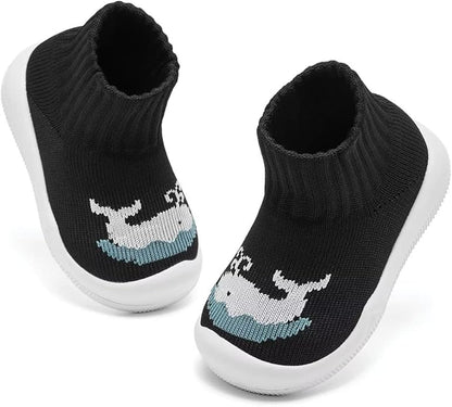Eashi Baby Boy Girl Non-Skid Indoor Infant Walking Shoes Breathable Warm Elastic Sock Shoes with Memory Sole Protect Toes Outdoor Sneakers