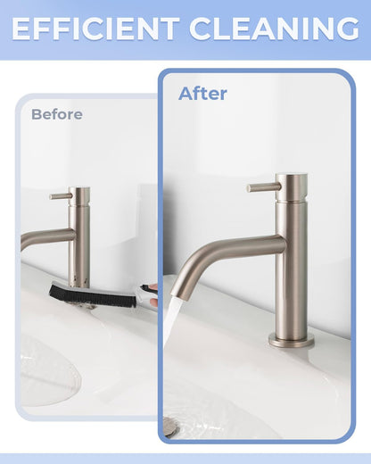 Crevice Cleaning Brushes, Scrub Brush for Hard to Reach Small Space, Home Essentials, Cleaning Supplies, Cleaning Tools for Household Use, Bathroom, Shower, Kitchen, Toilet, Window (3, Red)