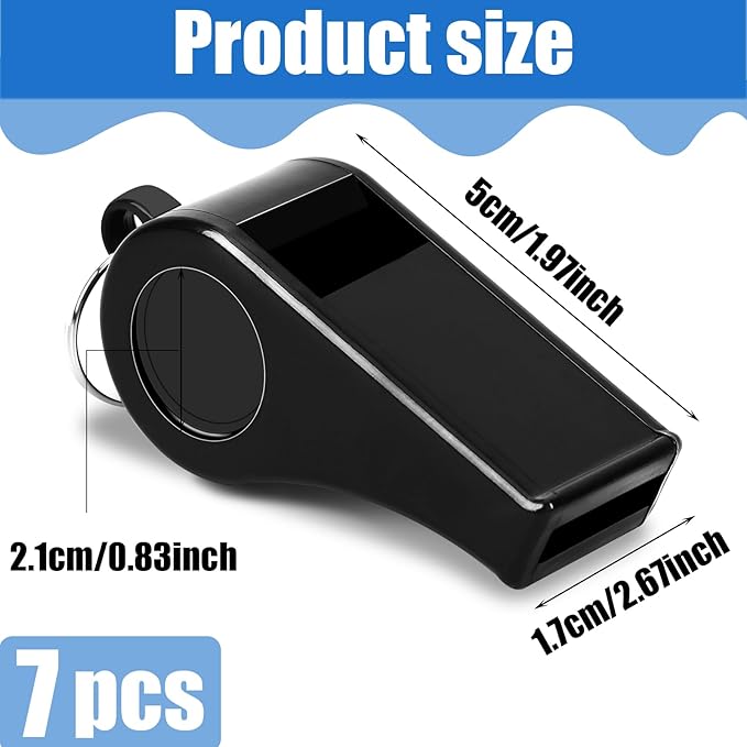 SANNIX 7 Pack Whistles, Coaches Whistles with Lanyard Sports Whistle Loud Crisp Sound Whistles for Referees Training Gyms Emergency