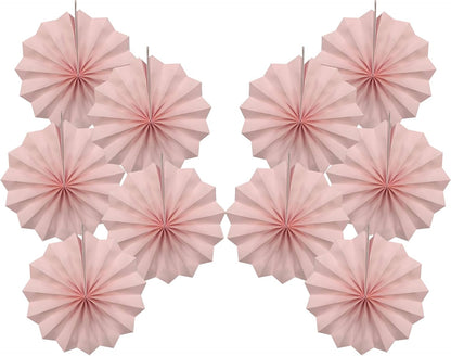 Pink Birthday Decorations,DIY Pink Paper Fans Hanging Decoration ,Party Supplies Party Fans 8in, Pink Christmas,Wedding Graduation Events Accessories 30 Color DIY Set (Baby Pink)