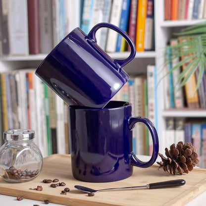 30oz Super Large Ceramic Coffee Mugs Large Handles Set of 2 (Cobalto)