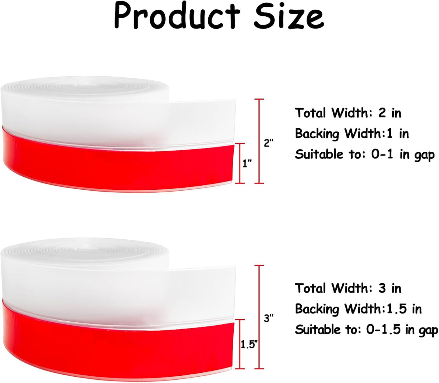 Silicone Weather Stripping, 3 inch (W) x 20 Ft (L) Door Draft Stopper Window Seal Strip for Gaps of Door & Windows, Garage Door Under Bottom, Sealing Tape Shower Doors Sweep, Black