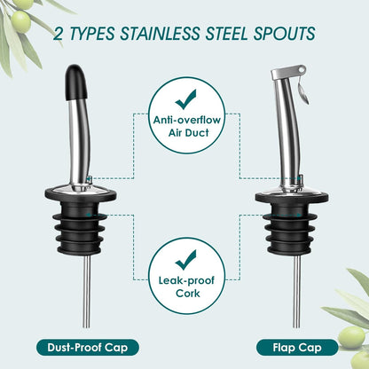 vancasso 16 Oz Ceramic Olive Oil Dispenser Bottle, Bottle Dispenser with Spout and Funnel for Kitchen,Suitable for Oil, Vinegar, Coffee Syrups & Other Liquids, White