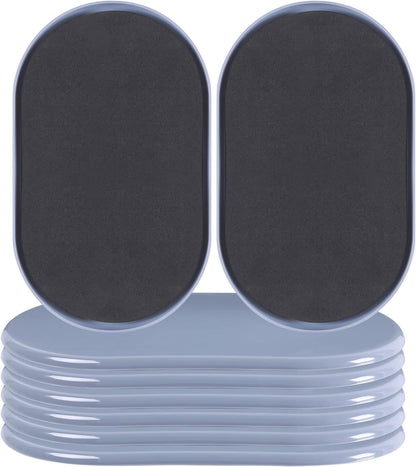 Reusable Large Furniture Movers Sliders for Carpet and Hardwood Floors-8 Pack 9-1/2" Oval Moving Pads Protector for Heavy Duty Sofa Bed Table Desk,Quickly and Easily Move Any Item, Light Blue