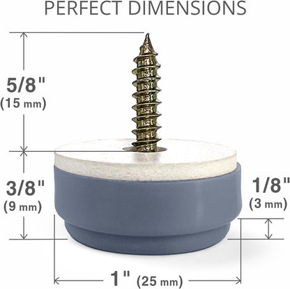 Chair Glides X-PROTECTOR – 16 PCS 1" Furniture Glides – Screw-On Chair Sliders – Premium Chair Leg Floor Protectors – Slide Furniture Effortlessly on All Floor Types with Small Furniture Sliders!