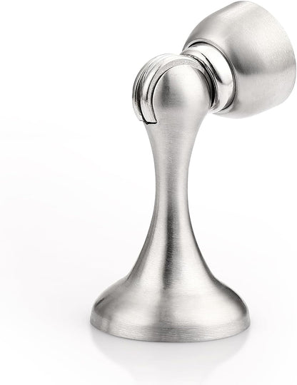 Probrico Brushed Nickel Magnetic Door Stoppers for Bottom of Door, Stainless Steel Magnet Door Catch Door Stops to Keep Door Open, Heavy Duty Door Holder, Wall and Floor Mounting, 1 Pack