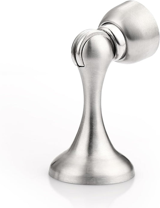 Probrico Brushed Nickel Magnetic Door Stoppers for Bottom of Door, Stainless Steel Magnet Door Catch Door Stops to Keep Door Open, Heavy Duty Door Holder, Wall and Floor Mounting, 1 Pack