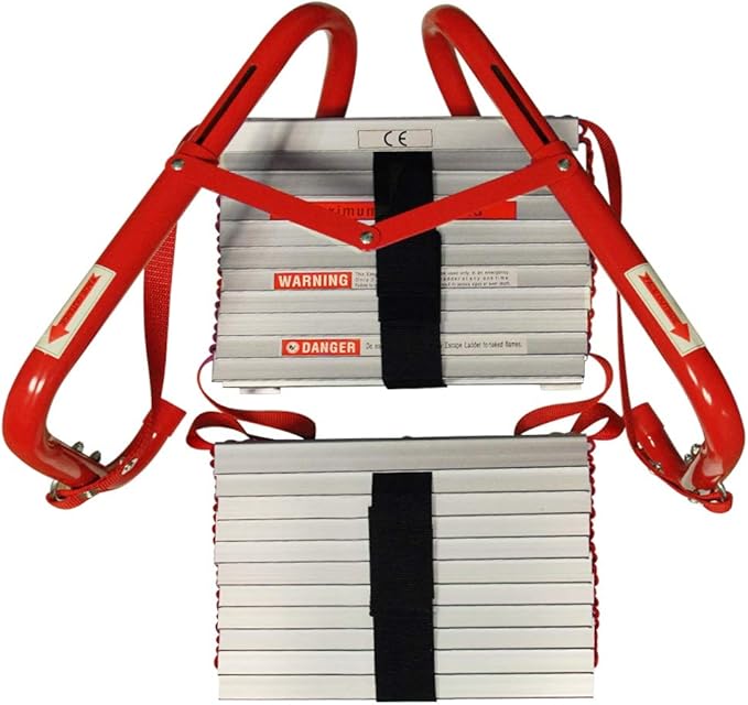 Hausse Retractable 3 Story Fire Escape Ladder, 25 Feet
