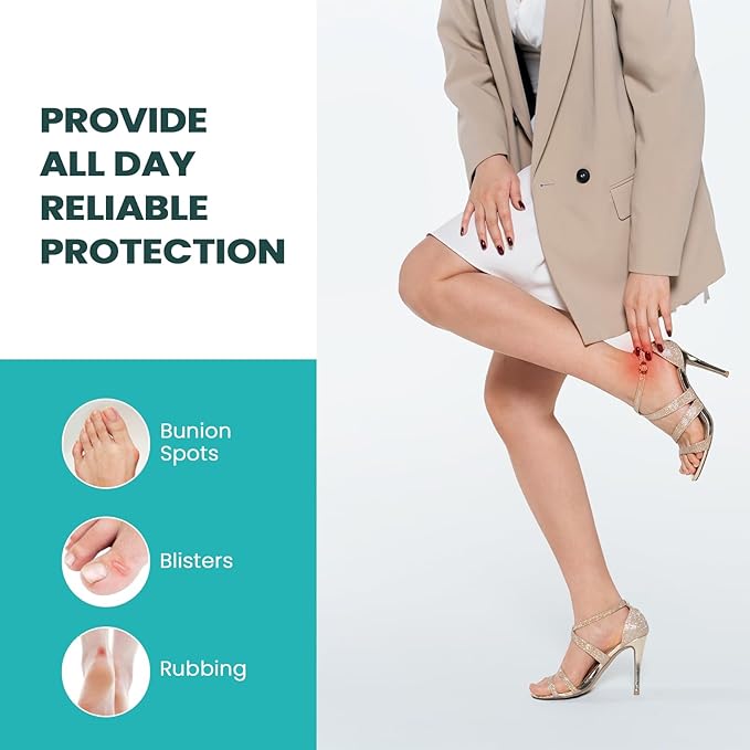 Blister Bandages Blister Pads - 28 ct Blister Cushions - Water Resistant Hydrocolloid Bandages for Foot, Toe, Heel - Gel Blister Bandages for Prevention & Recovery, Heel Pack