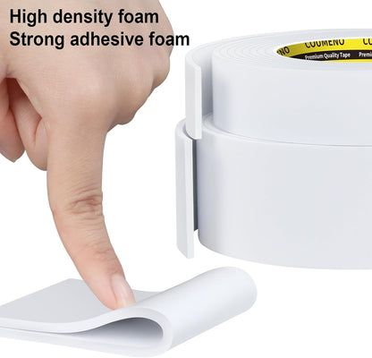 Single-Sided Adhesive White Foam Tape (EVA Material), Single-Sided Sealing Foam pad Sponge Tape for Window Waterproofing, self-Adhesive, Suitable for Sealing Doors and Windows 1.77inX9.84FT