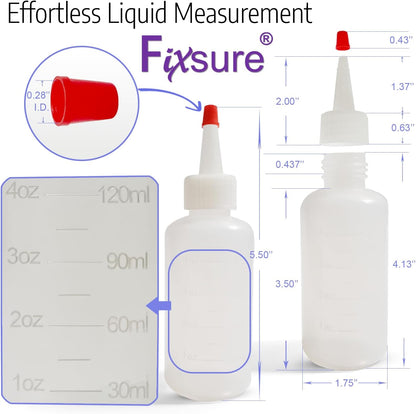 Plastic Squeeze Bottles with Red Tip Cap, 4 Oz Squirt Bottle For Ketchup, BBQ, Sauces, Syrup, Condiments, Oil, Pancake, Cookie Decorating, Dressings, Travel, Camping, Lab, Arts and Crafts (2)