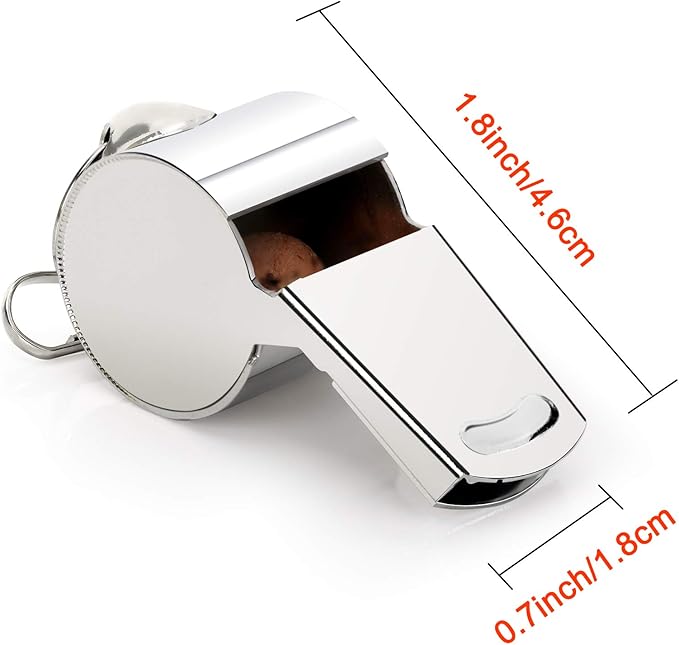Fya Stainless Steel Whistle with Lanyard, Very Loud Sports Whistle, Perfect for Referees, Coaches, Polices, Emergency, Outdoor Sports,