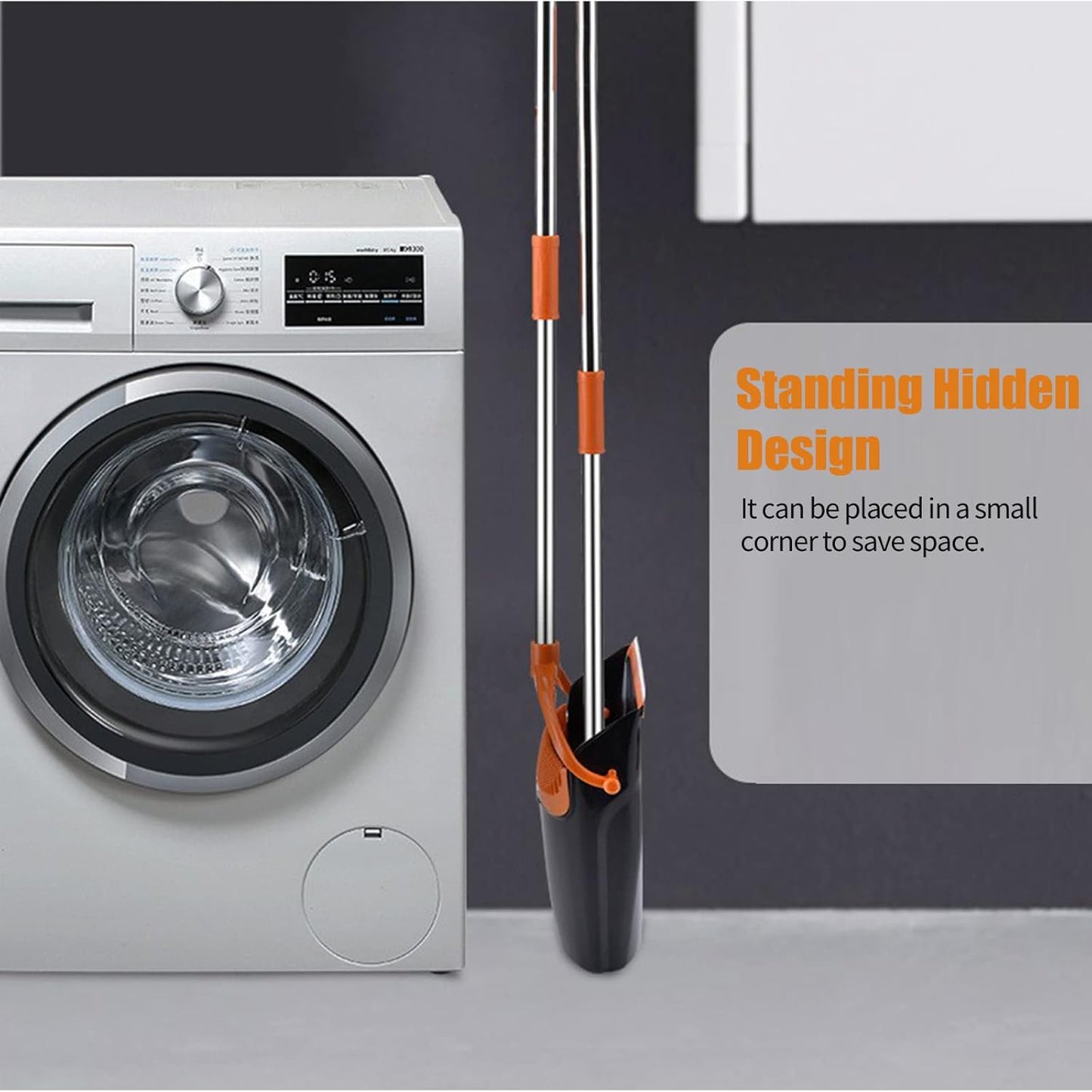 Broom and Dustpan Set with Long Handle and 6 Bonus Cleaning Tools, Upright Standing Combo with Self-Cleaning Teeth & Windproof Dustpan for Pet Hair, Home, Kitchen, Garage, Apartment