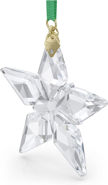 Swarovski Annual Edition 2023 Ornament, Clear Crystal Star with 97 Facets, Gold-Tone Finished Tag, Part of the Swarovski Annual Edition Collection