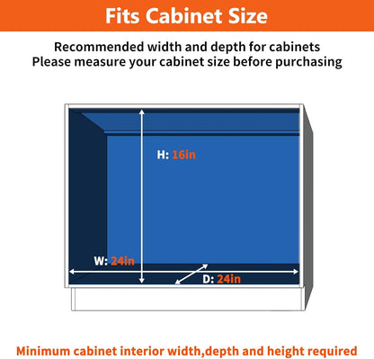 ROOMTEC Individual Pull Out Cabinet Organizer (22½"W x 21½"D), 2 Tier Spice Rack Organizer for Cabinet, Slide Out Drawer Pantry Shelf Organization and Storage for Kitchen Bathroom