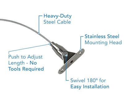 Mount-It! Furniture Anti-Tip Anchor - Steel Child Safety Straps | Secure Wall Anchors for Bookshelf, Dresser, Cabinet, Earthquake Protection for Babies and Pets, 2 Pack, Hardware Included