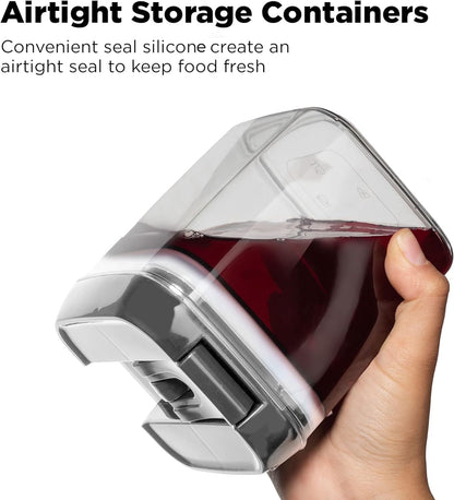 Shazo 9 PC Airtight Food Storage Containers - BPA Free Clear Plastic Snack & Spice Containers with Easy Lock Lids - Kitchen and Pantry Organization for Herbs, Coffee, Tea - 0.5L / 2.1 Cups