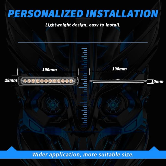 7 Inch LED Warning Safety Flashing Beacon Lights Kit, 4Pcs 12 LEDs Strobe Light Flashing Warning for All 12V-24V Vehicle off-road Truck SUV ATV Forklift Tractor Fire Engine (Red+Blue)