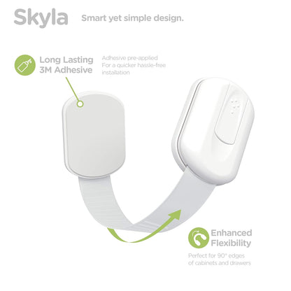 Baby Proofing Child Safety Locks (2 Pack) by Skyla Homes - The Safest, Quickest and Easiest 3M Adhesive Cabinet Latches, No Screws & Magnets, Multi-Purpose for Furniture, Kitchen, Ovens, Toilet Seats