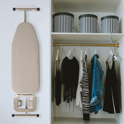 Ironing Board Hanger Wall Mount Ironing Board Holder Organizer Wall Rack for Laundry Rooms Storage Rack Hanging Shelf Hanger (White)