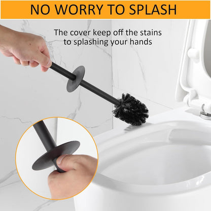 BGL Toilet Brush and Holder Set 2 Packs Aluminium Free Standing, Bathroom Storage and Organization Toilet Bowl Cleaner Brush and Holder, Square Design Sturdy and Space Saving