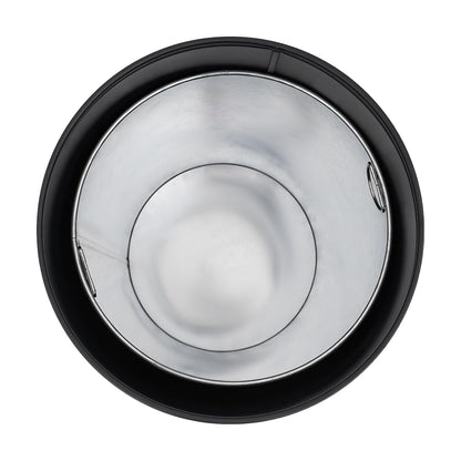 58.6 Liter / 15.48 Gallon Commercial Open Top Trash Can White Stainless Steel Trash Can Outdoor Indoor Garbage Enclosure with Lid Inside Barrel (Black)