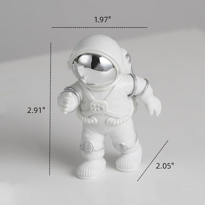 3 Pcs Silver White Astronaut Statues Set, Spaceman Sculpture Figurines Home Ornament Cake Toppers Gift