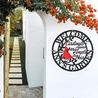 Personalized Name Garden Cardinal Metal Signs, Custom Family Name Yard Decor for Outdoor Outside, Cardinal Lawn Patio Stake Gardening Enthusiasts Grandmothers Gift