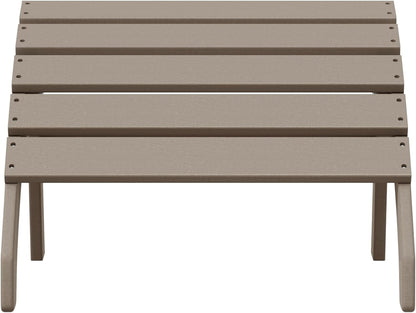 WestinTrends Dylan Outdoor Patio HDPE Adirondack Ottoman Footrest, Weathered Wood