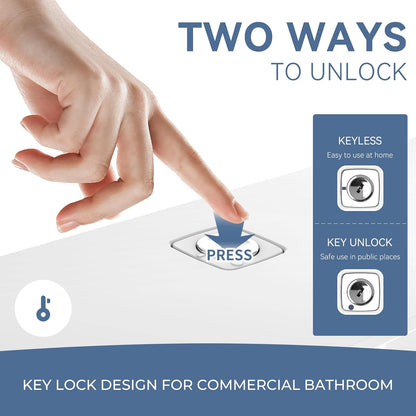 Commercial Paper Towel Dispenser Wall Mount C-Fold Multifold Trifold Hand Towels Dispenser for Bathroom, Two Key Lock Design No-Drilling Adhesive & Screws Included, ABS Built, White-PN6012