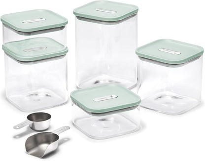 Caraway 14-Piece Glass Airtight Food Storage Containers with Lids – Non-Toxic, BPA-Free Kitchen Storage Containers – Stackable, Space-Saving Airtight Containers for Dry Goods and More - Mist