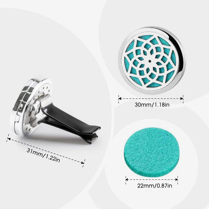 ttstar Car Diffuser Vent Clip - 30mm Aromatherapy Essential Oil, 3 Car Air Fresheners Vent Clips with 36 Refill Pads and 5 Essential Oils Gift for Women