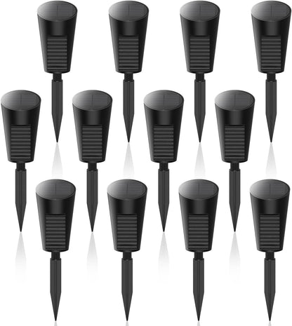 Solar Lights Outdoor Pathway 12 Pack, Solar Pathway Lights Outdoor Auto On/Off Waterproof Garden Landscape Lighting for Path, Yard, Walkway, Driveway, Lawn, Patio, Outside Decor, Warm White