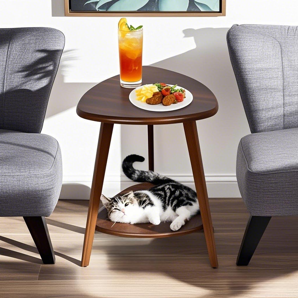 Modern End Table, Wood Side Table with Storage Shelf, End Table for Living Room, Small Side Tables for Small Spaces, Solid Wood Legs, Brown