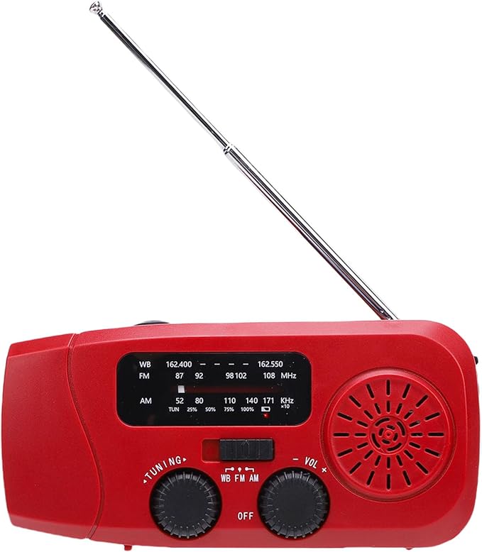 Emergency Hand Crank Radio, Solar AM FM Weather Band Emergency Radio with 2000mAh Power Bank for Emergencies, Camping