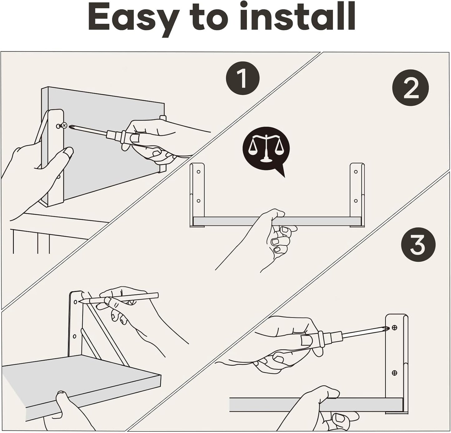 BAYKA Wall Shelves for Bedroom Decor, Floating Shelves for Wall Storage, Display Mounted Rustic Wood Shelf for Books,Plants,Corner Shelves for Bathroom,Kitchen,Living Room(Set of 4)