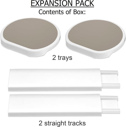Expansion Pack - Greige - 2 Straight Tracks and 2 Trays. Does not Work Without the Lazy Susan Revolution Full Set (Sold Separately).