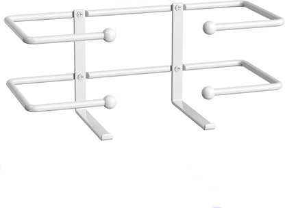 Glove Box Dispenser Wall Mount: White Holder Organizer for Disposable Glove & Tissue Box - Organizer on Wall in Lab, Kitchen, Bathroom, Garage